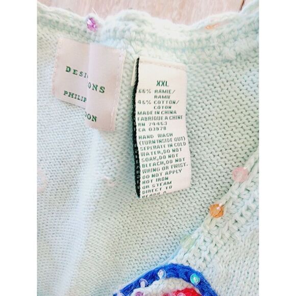 Vintage Design‎ Options Phillip & Jane Gordon XXL Sweater Fish Life *Stains!! - Picture 13 of 13